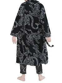 Jaguar Print Terry Cotton Robe