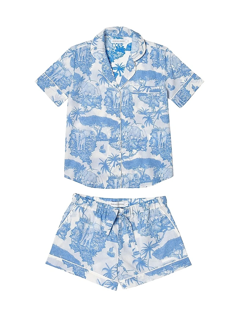 2-Piece Printed Cotton Short Pajama Set