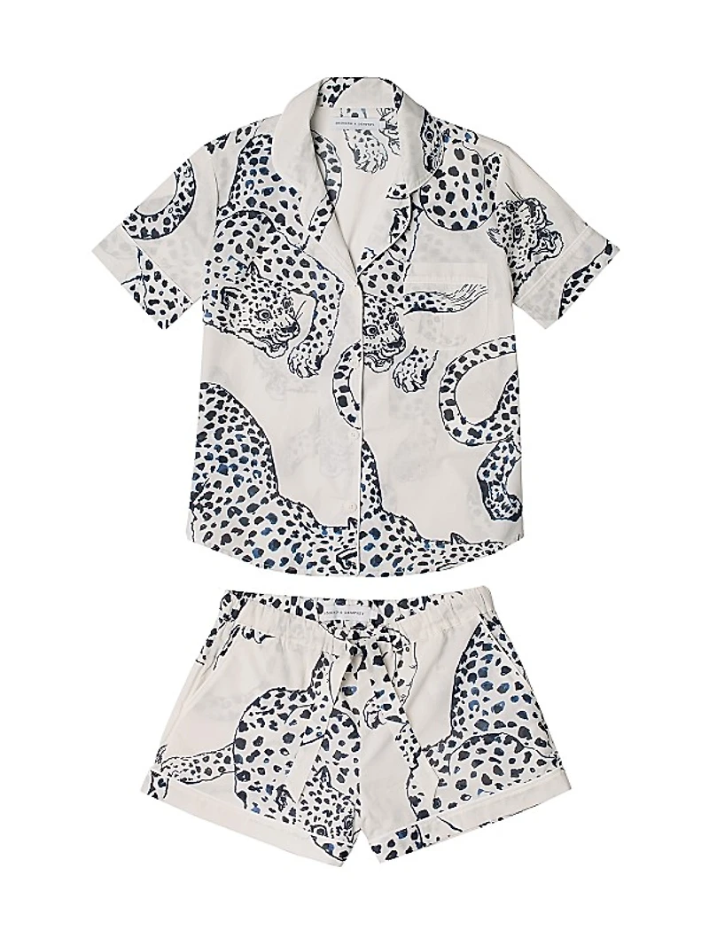 Jaguar Print Cotton Short Pajama Set