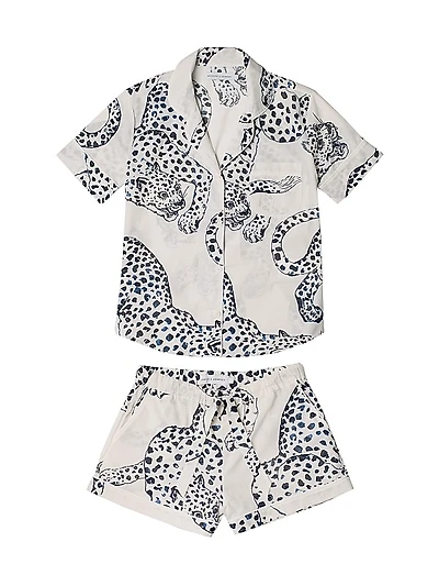 Jaguar Print Cotton Short Pajama Set