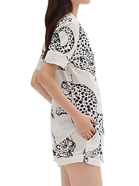 Jaguar Print Cotton Short Pajama Set
