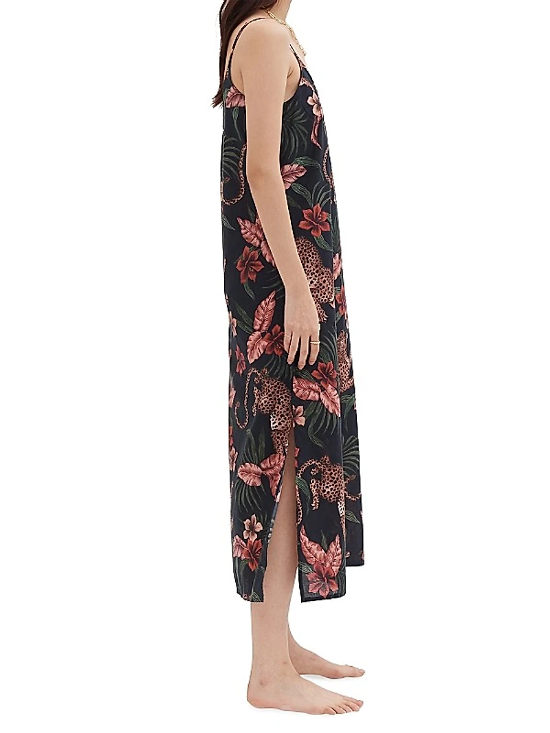 Soleia Leopard-Print Cotton Slip Nightie