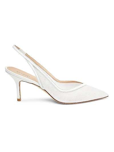 Eva 75MM Glitter Mesh Slingback Pumps