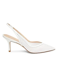 Eva 75MM Glitter Mesh Slingback Pumps
