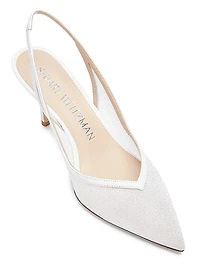 Eva 75MM Glitter Mesh Slingback Pumps
