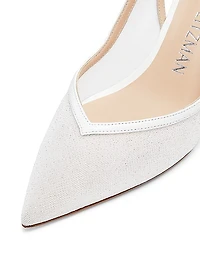 Eva 75MM Glitter Mesh Slingback Pumps