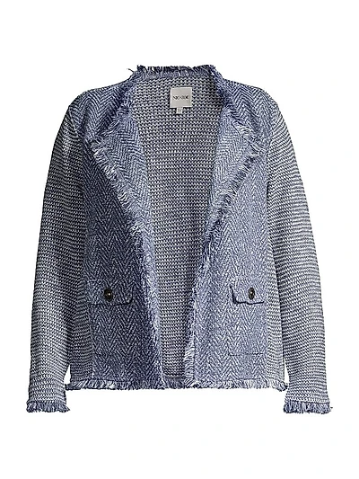 Fringe Cotton Blend Open-Front Jacket