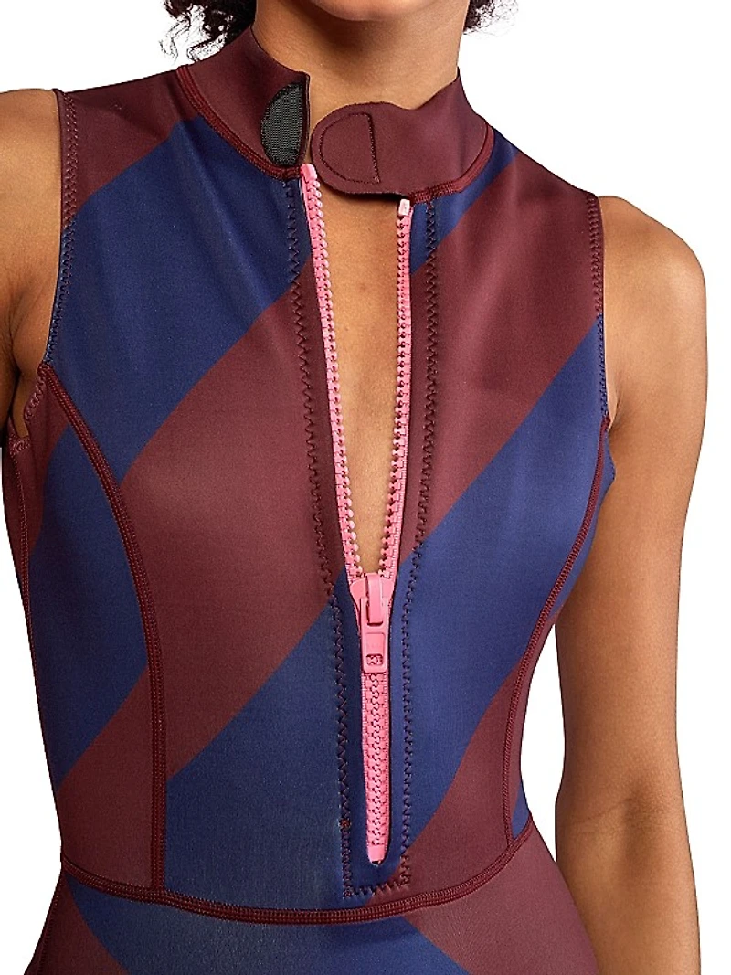 Sleeveless Striped Neoprene Wetsuit
