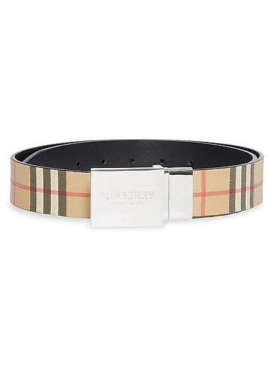 Reversible Vintage Check E-Canvas Belt