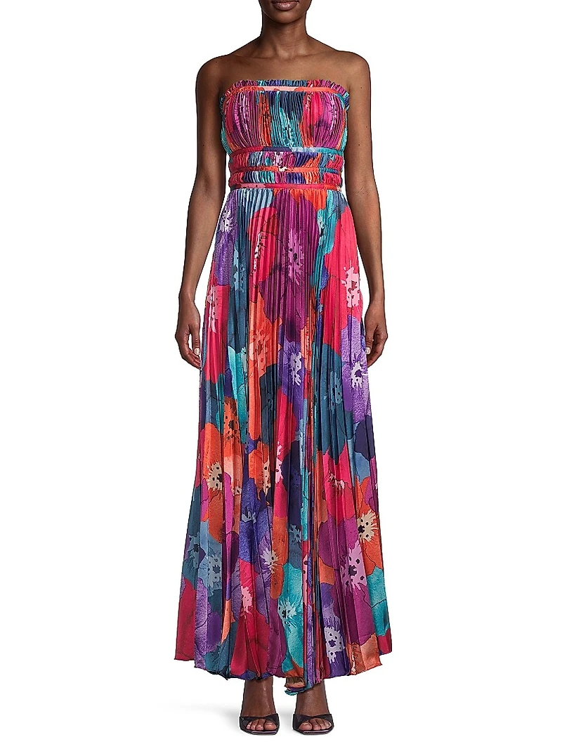 Sabina Strapless Floral Gown