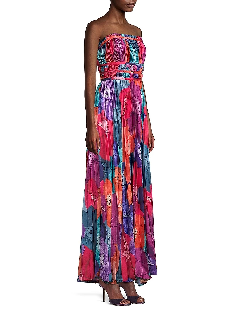 Sabina Strapless Floral Gown