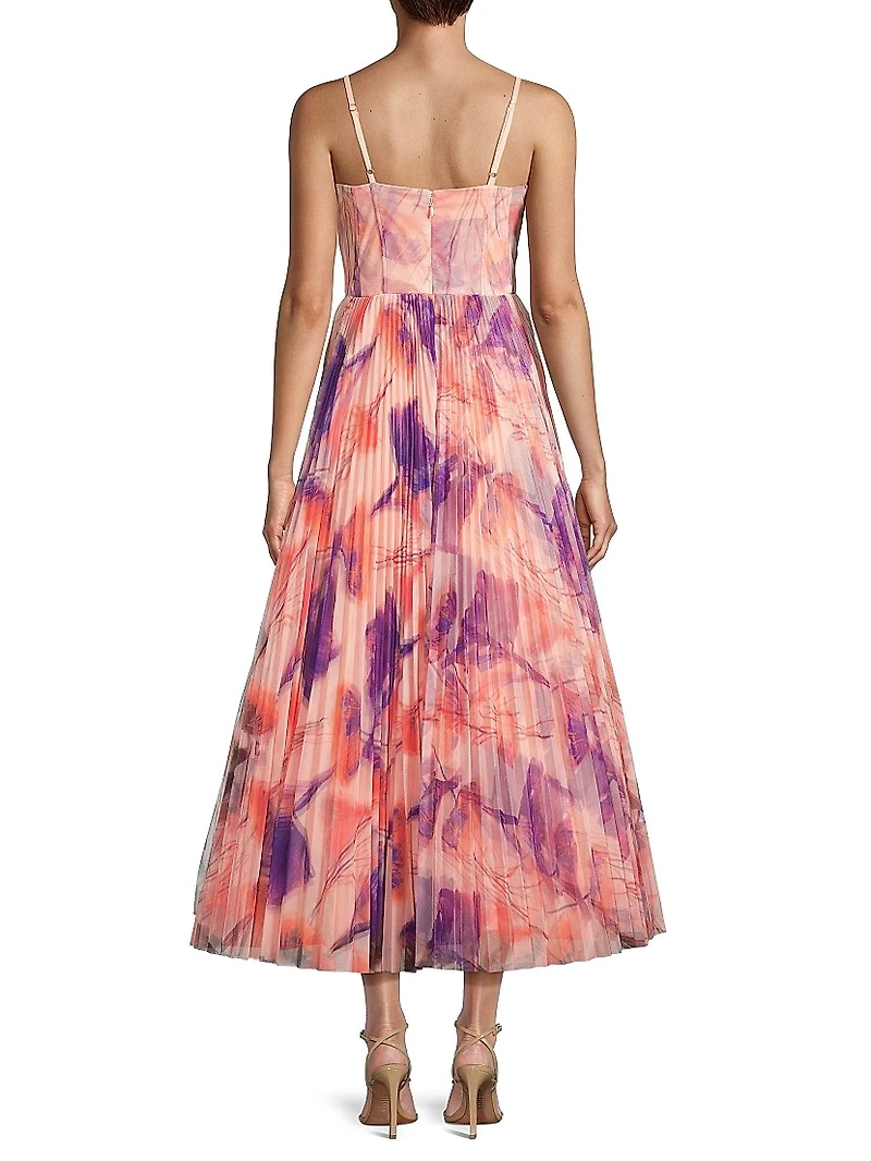 Amara Pleated Printed Dress