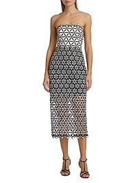 Geometric Star Lace Midi-Dress