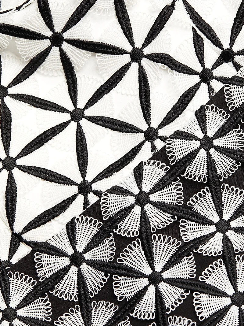 Geometric Star Lace Midi-Dress