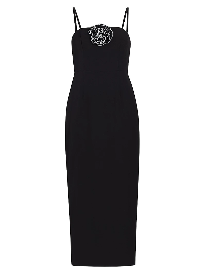 Allison Rosette-Embellished Midi-Dress