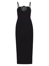 Allison Rosette-Embellished Midi-Dress