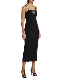 Allison Rosette-Embellished Midi-Dress