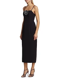 Allison Rosette-Embellished Midi-Dress