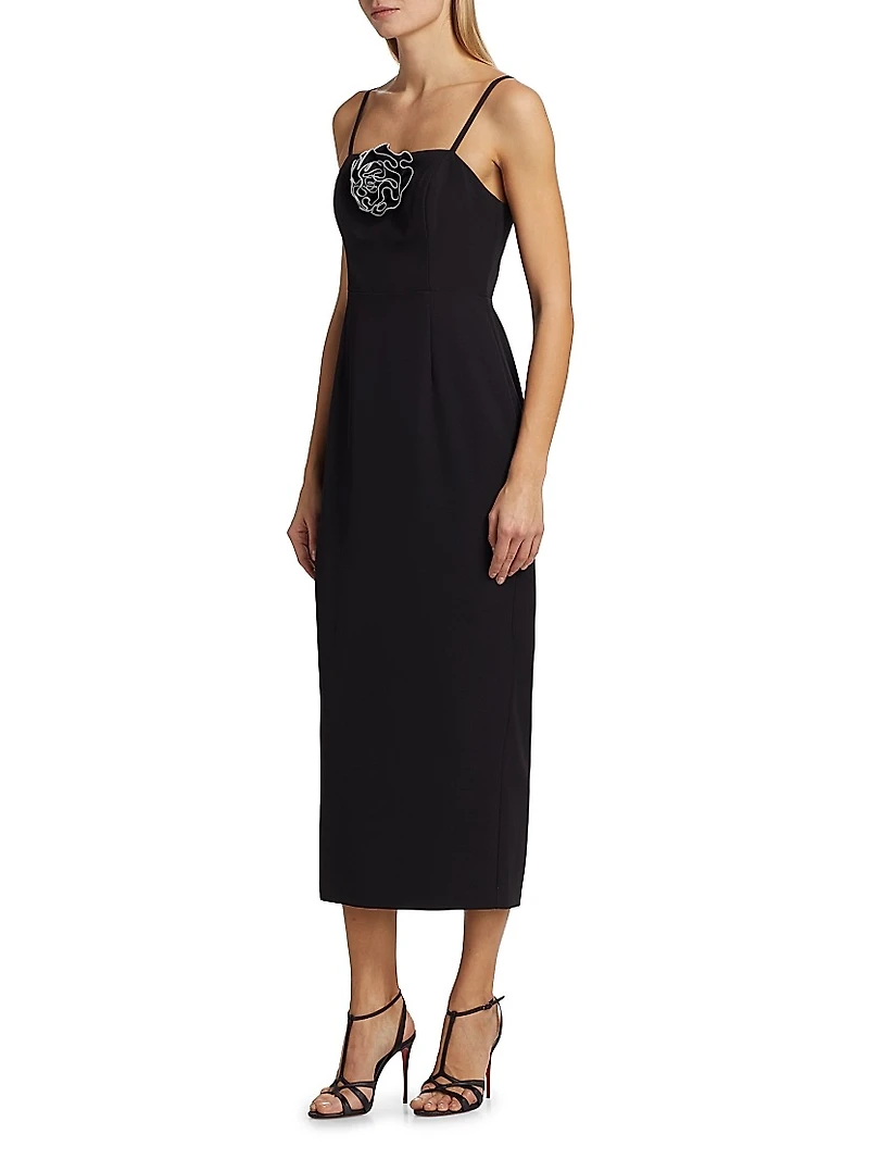 Allison Rosette-Embellished Midi-Dress