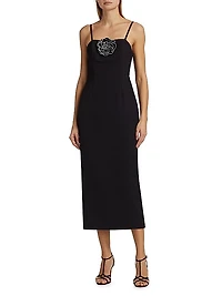 Allison Rosette-Embellished Midi-Dress