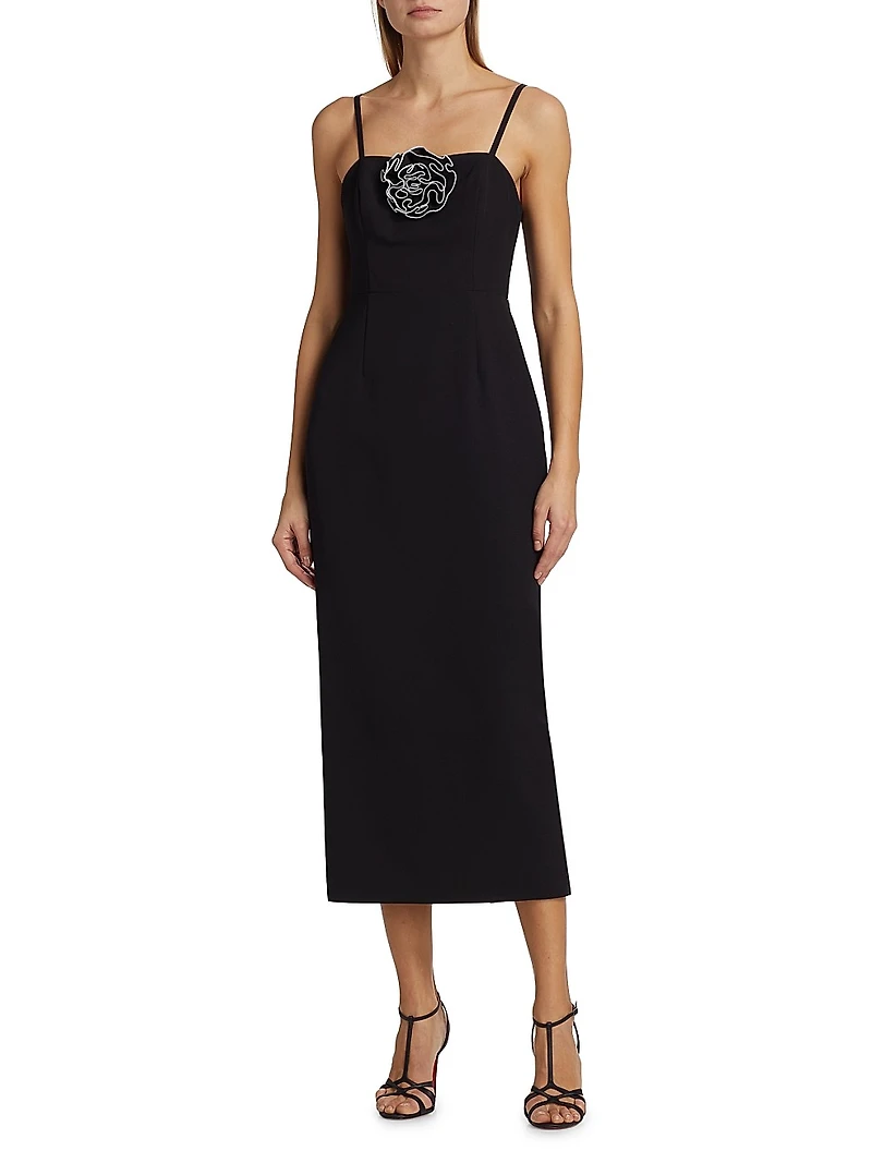 Allison Rosette-Embellished Midi-Dress