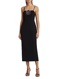 Allison Rosette-Embellished Midi-Dress