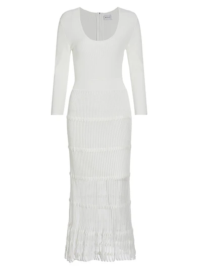 Sheer Rib-Knit Midi-Dress