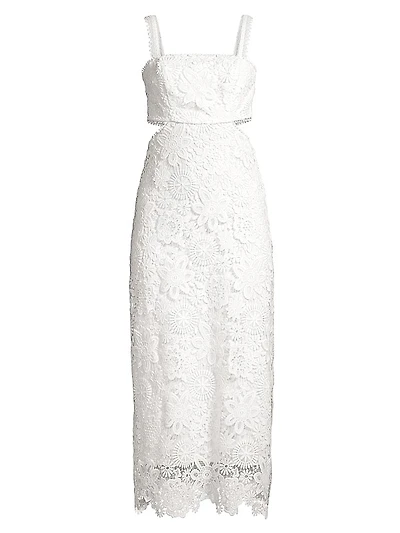 Eternus Moss Cut-Out Lace Midi Dress