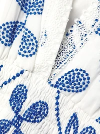 Eternus Pauline Embroidered Puff-Sleeve Minidress