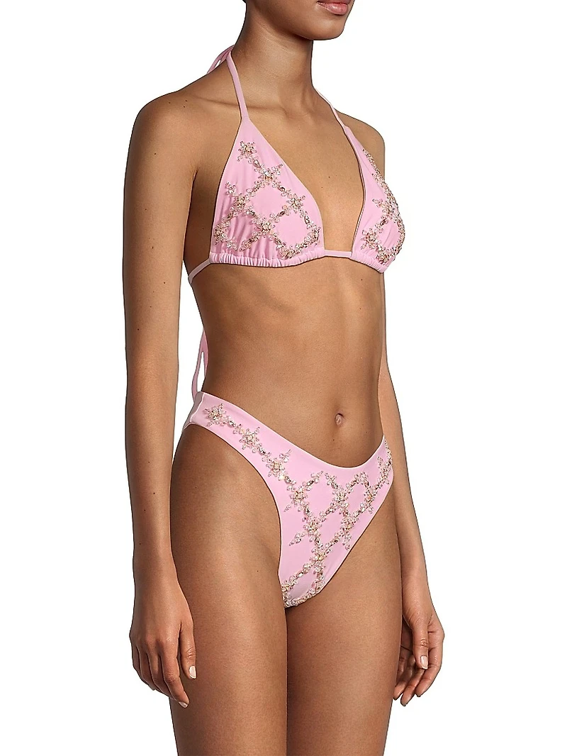 Rose Hand Embroidered Bikini