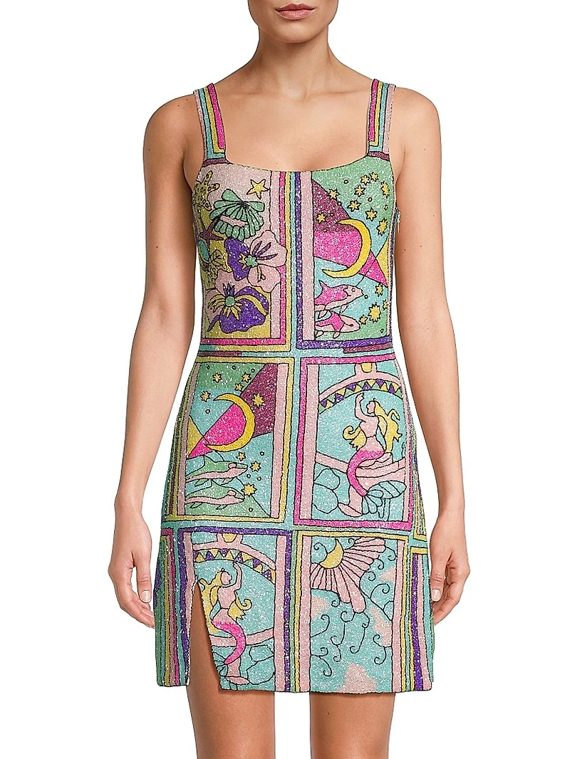 Talia Hand-Embroidered Minidress