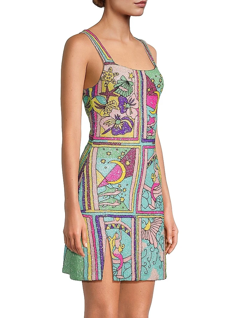 Talia Hand-Embroidered Minidress