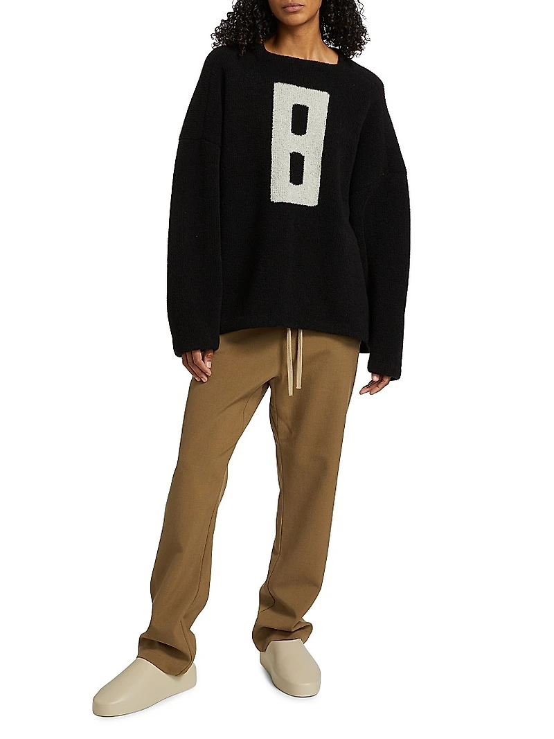 Boucle Square-Neck Relaxed Sweater