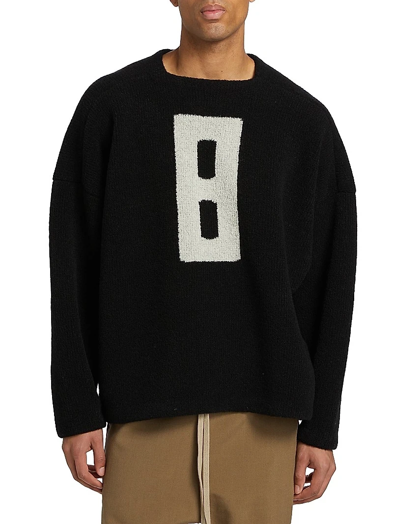 Boucle Square-Neck Relaxed Sweater