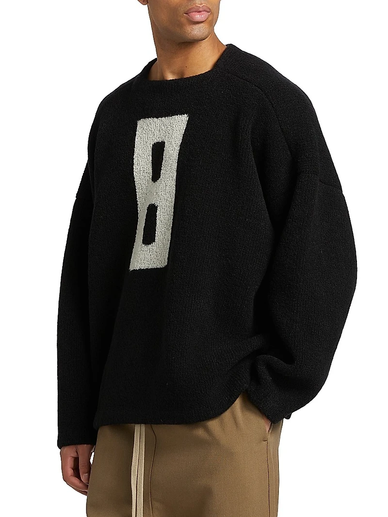 Boucle Square-Neck Relaxed Sweater