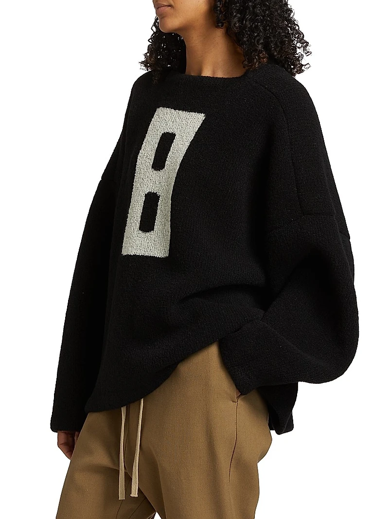 Boucle Square-Neck Relaxed Sweater