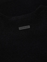 Boucle Square-Neck Relaxed Sweater