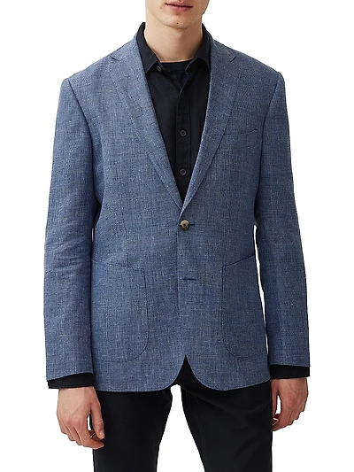 The Cascades Wool & Linen-Blend Slim-Fit Two-Button Blazer