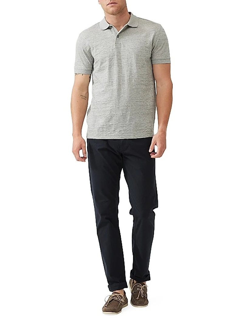 Banks Road Jacquard Cotton Slim-Fit Polo Shirt