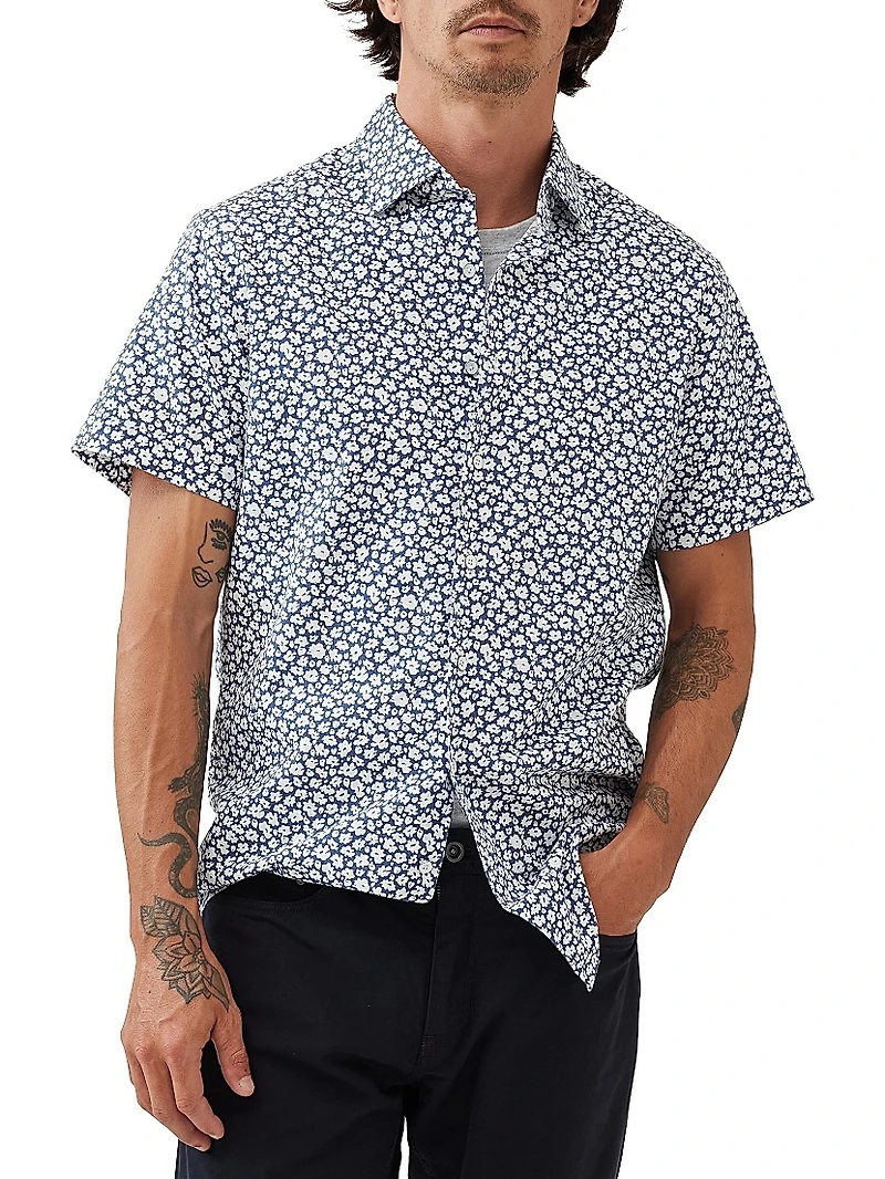 Bolton Street Abstfract Cotton Slim-Fit Shirt