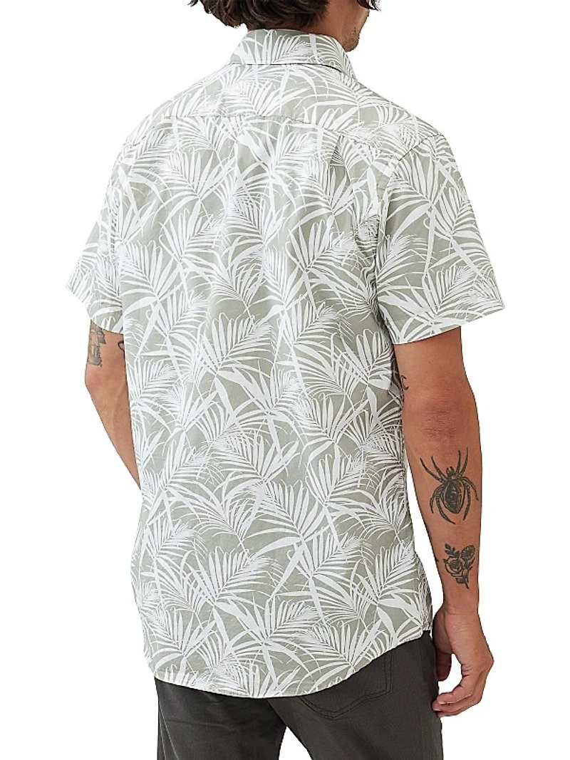 Montcalm Palm Leaf Print Short-Sleeve Shirt