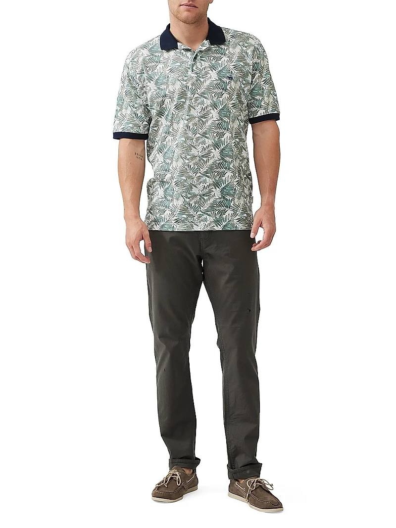 Arundel Palm Leaf Cotton Polo Shirt