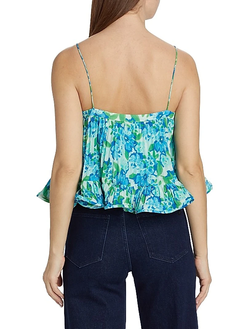 Kersten Floral Pleated Tank Top