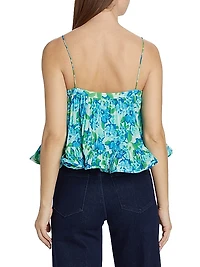 Kersten Floral Pleated Tank Top