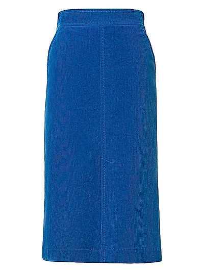 Washed Stretch Corduroy Knee-Length Skirt