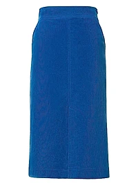 Washed Stretch Corduroy Knee-Length Skirt