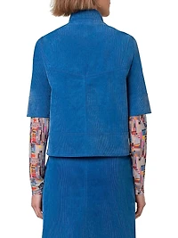 Short-Sleeve Washed Stretch Cotton Jacket