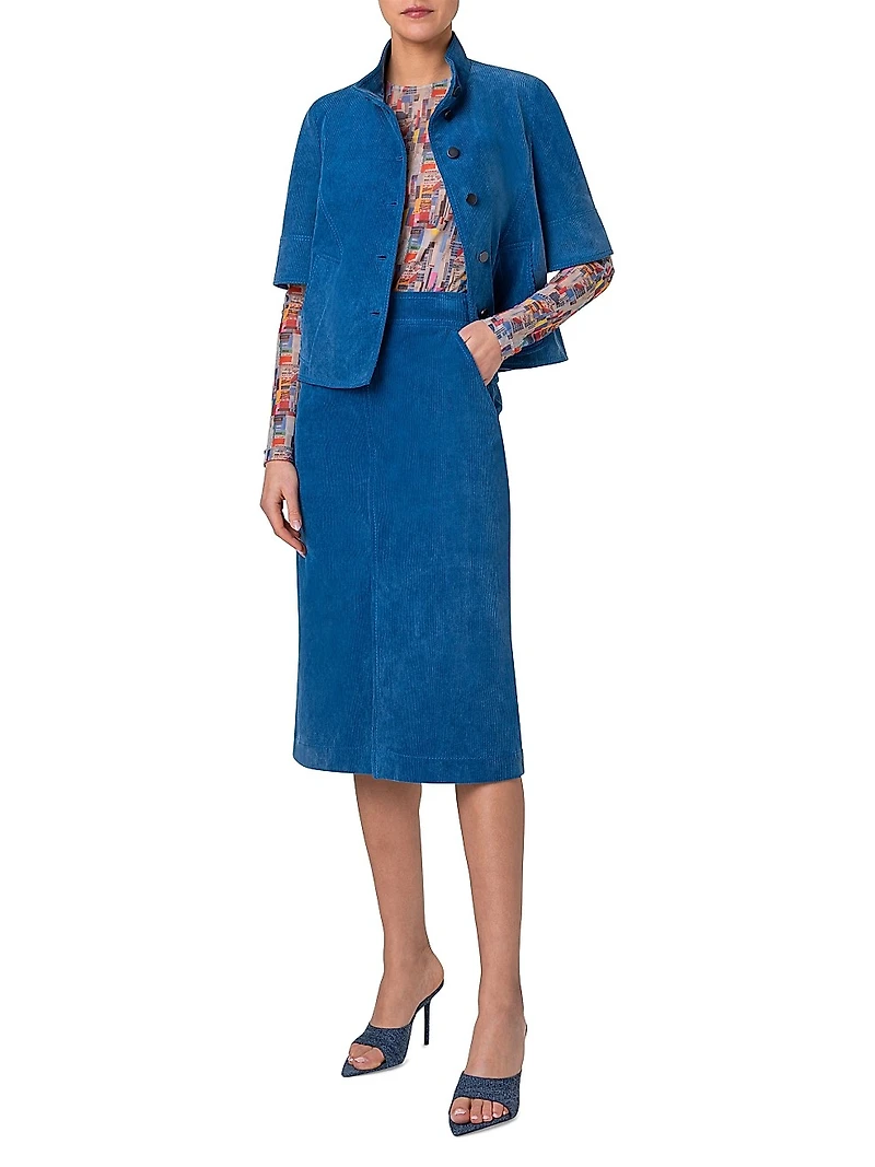 Short-Sleeve Washed Stretch Cotton Jacket