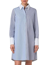 Micro-Striped Cotton Poplin Shirtdress