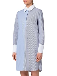 Micro-Striped Cotton Poplin Shirtdress